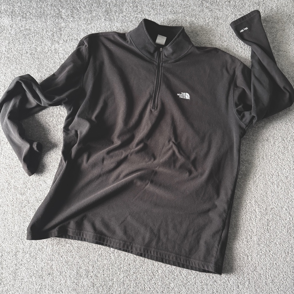 The North Face Black TKA 100 Fleece Pullover 1/4 Zip Men's Size XL
